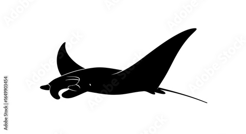 elegant manta ray silhouette transparent png for minimalist designs