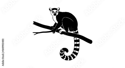 elegant lemur silhouette transparent vector graphic for modern designs