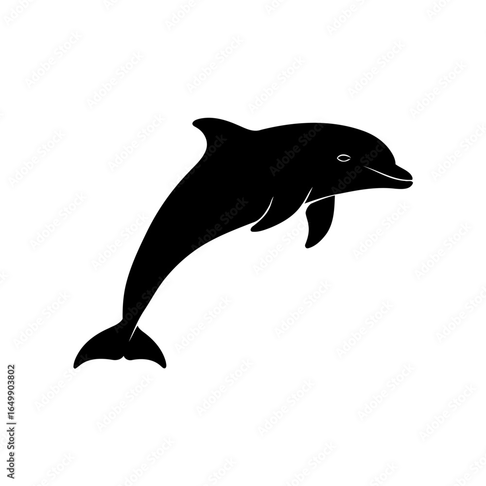 Fototapeta premium leaping dolphin silhouette transparent vector for design projects