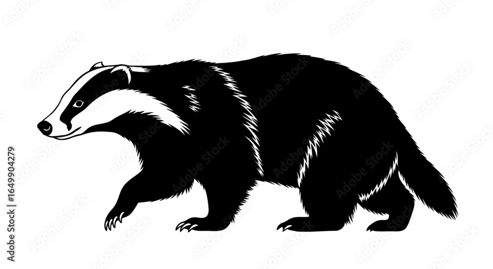 Fototapeta premium transparent badger silhouette striking black vector for minimalist designs
