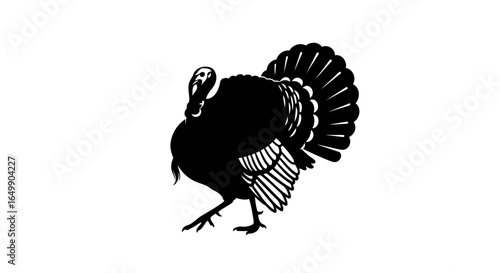 thanksgiving turkey silhouette transparent background for design layouts and text overlay
