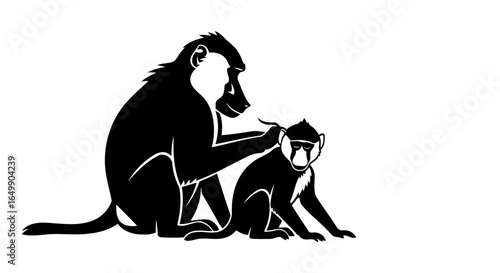 transparent background majestic baboon duo for minimalist designs
