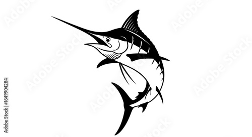 transparent black marlin illustration perfect for modern designs and logos