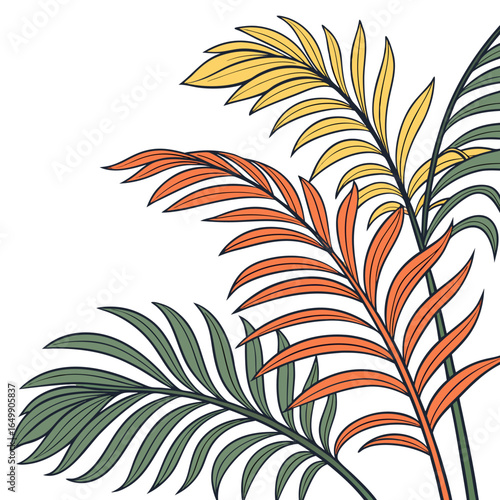 palm tropical leaves vector