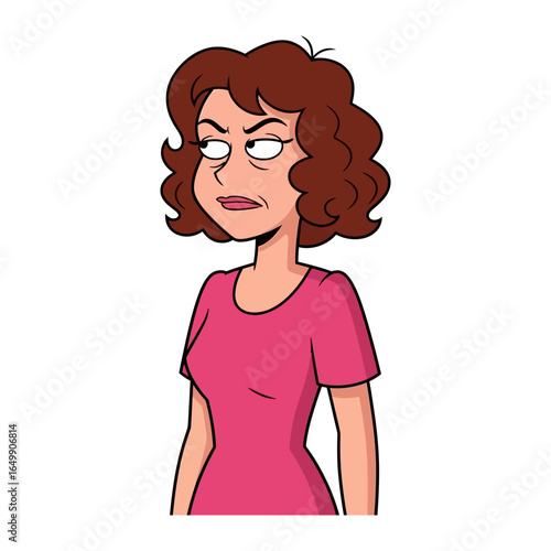 Annoyed Woman: Portrait of a woman, her expression conveying a sense of mild irritation. The graphic is a clear representation of everyday emotions and feelings.