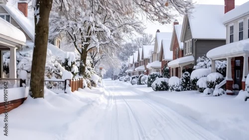 Wallpaper Mural Snowy residential street Torontodigital.ca
