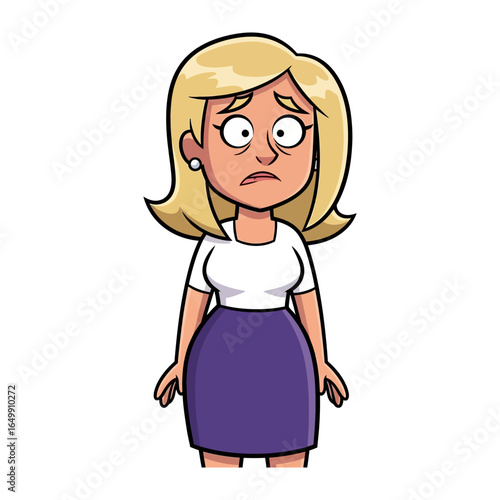 Animated Anxiety: A stylized illustration captures the worried expression of a woman, conveying a sense of stress and apprehension. 