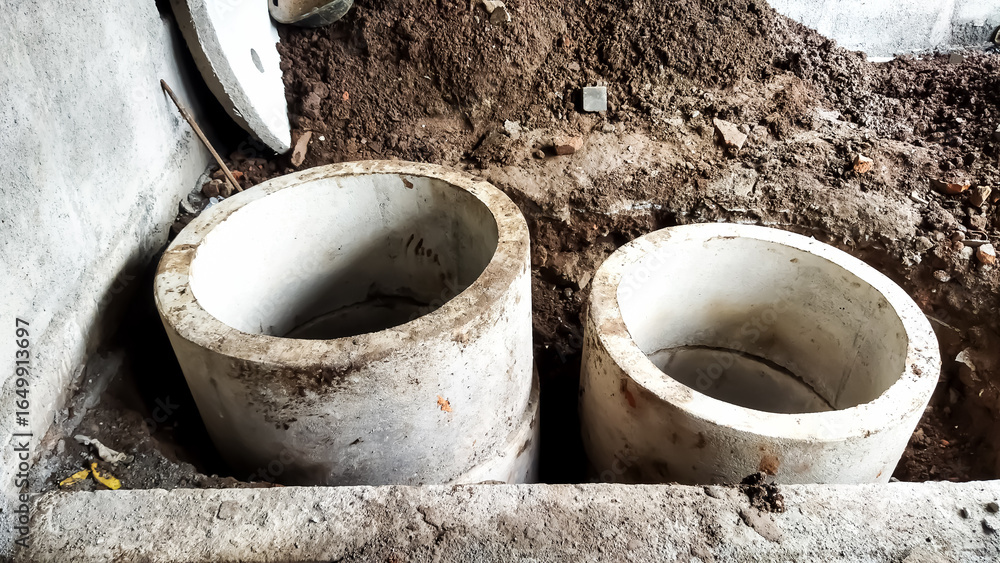 Gray cement blocks for making wells Gray cement blocks for making wells