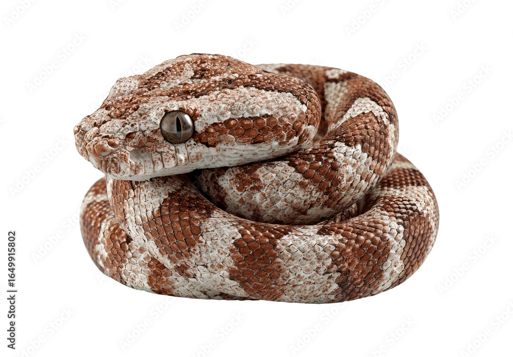 Obraz premium Scaled Snake on Transparent Background in Isolated Side View Display