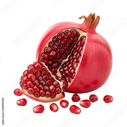 pomegranate isolated on white