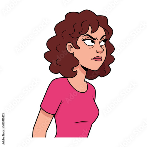 Cartoon Woman: Capturing the essence of an angry woman with intense expressions in a vibrant illustrative style.