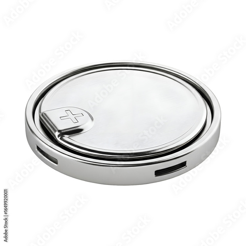 Transparent, isolated, button battery