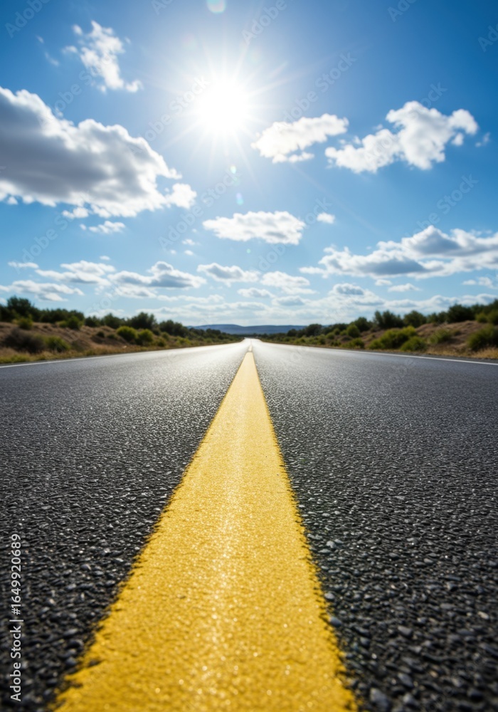 Fototapeta premium Open Road Under Sunny Sky