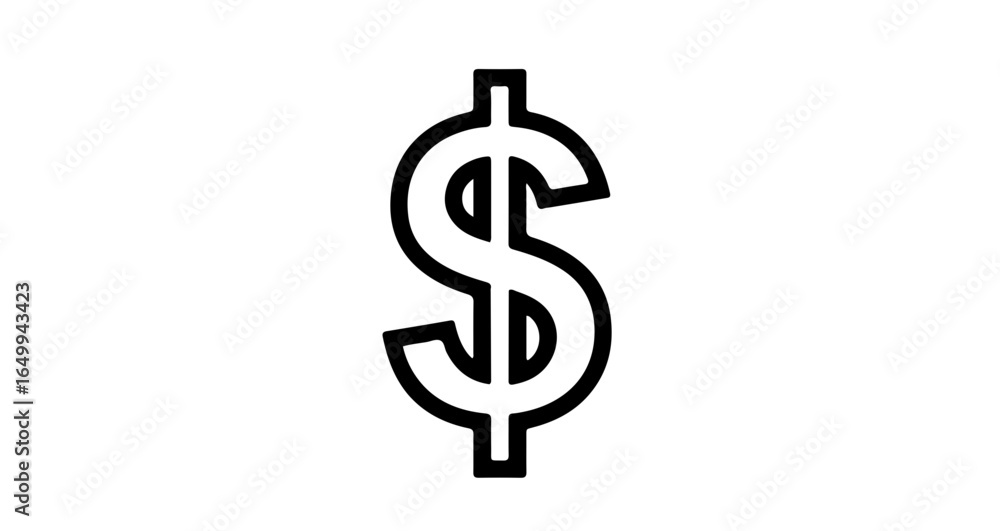 Obraz premium Object dollar sign currency symbol financial icon investment money wealth payment economy usd cash finance business 100 vector