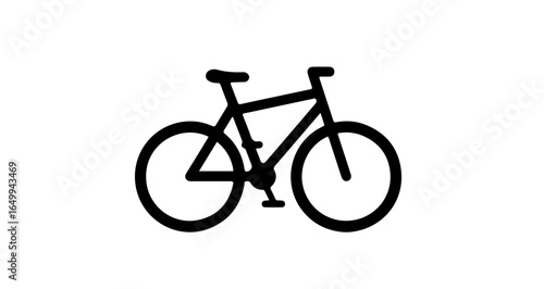 Object simple black bicycle icon for cycling enthusiasts and bike lovers promoting healthy lifestyle and exercise vector