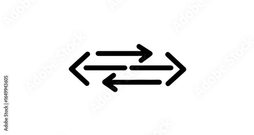 Object exchange transfer arrows icon vector illustration for business process and data flow diagram design vector