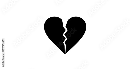 Object broken heart vector illustration for divorce heartbreak and relationship problems concept design element icon 100 vector