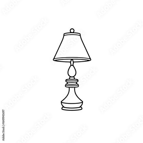 Vector illustration of a classic table lamp with simple design.