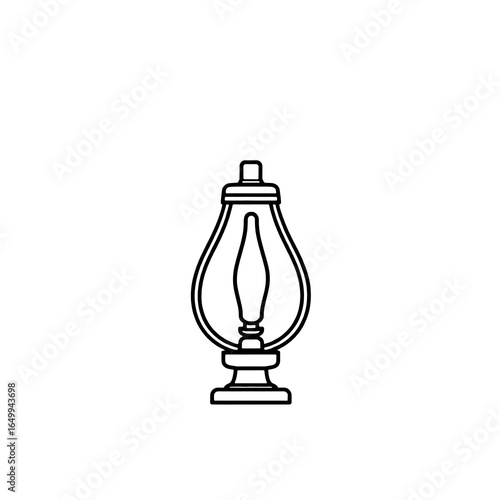 Vector illustration of a classic oil lamp with traditional design.