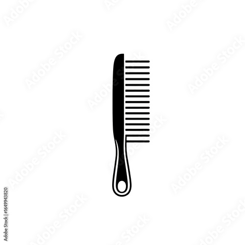 Vector illustration of a simple black and white hair comb.