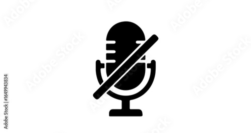 Object muted microphone icon vector illustration for sound off symbol and audio settings application interface design vector