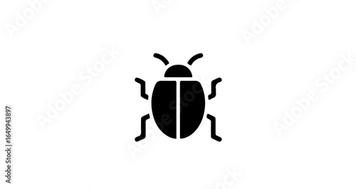 Object black beetle insect vector illustration simple icon design for pest control and entomology education resource vector