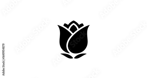 Object elegant black rose bud vector illustration floral design element for graphic design and decoration needs vector