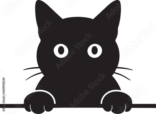 Curious Cat Silhouette Vector