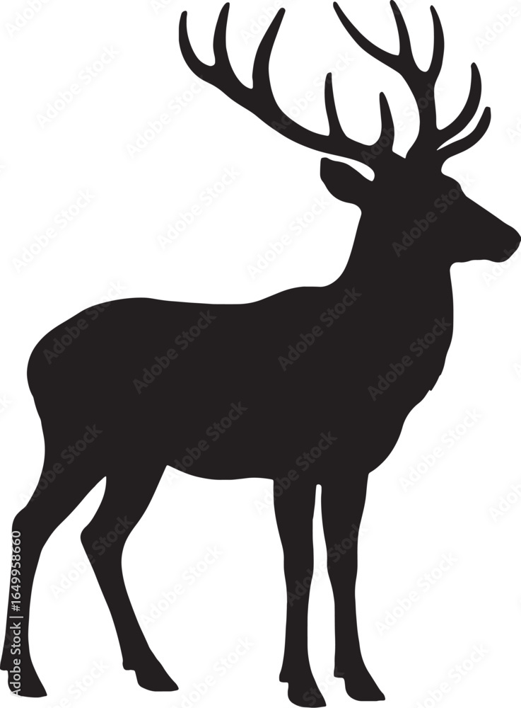 Fototapeta premium Majestic Deer Silhouette with Antlers