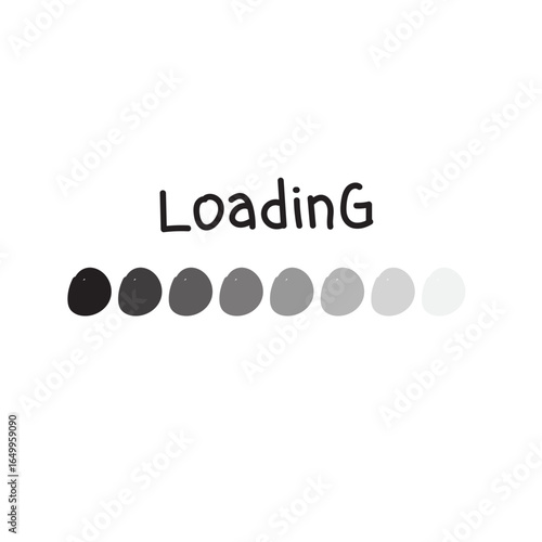 Cartoon style loading bar graphic in black and white. Hand drawn progress bar sketch illustration
