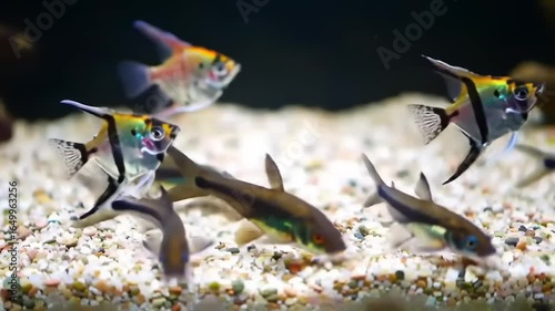 Aquarium Fish Swimming in Gravel