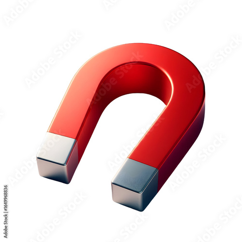 Horseshoe magnet isolated on white