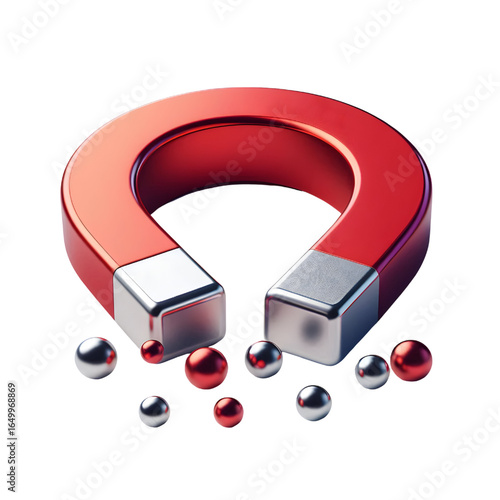 Horseshoe magnet isolated on white