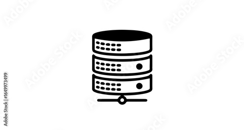 Object database server icon for data storage and network solutions for cloud computing and hosting services vector