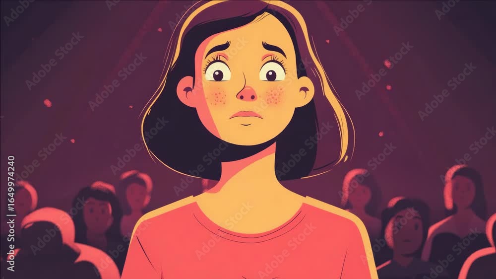 Vector of a woman in an audience, with her eyes closed and seemingly asleep, amidst a concert performance. A classic depiction of being engrossed in music. Vector of a woman in an audience, with her eyes closed and seemingly asleep, amidst a concert performance. A classic depiction of being engrossed in music.