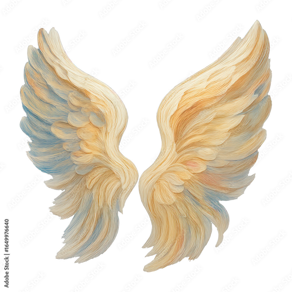 Fototapeta premium PNG Elegant angelic wings illustration.