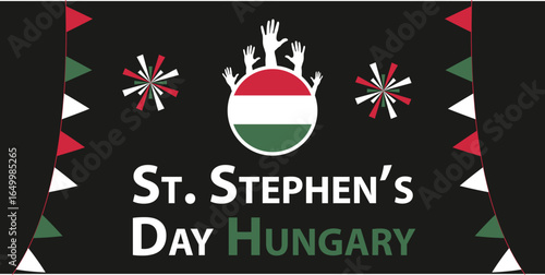 St. Stephen’s Day Hungary web vector banner design illustration