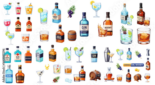 whiskey and gin collection