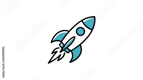A simple yet appealing rocket launching towards the sky.