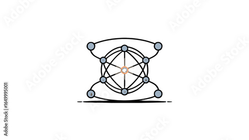 Geometric abstract illustration of connected spheres.