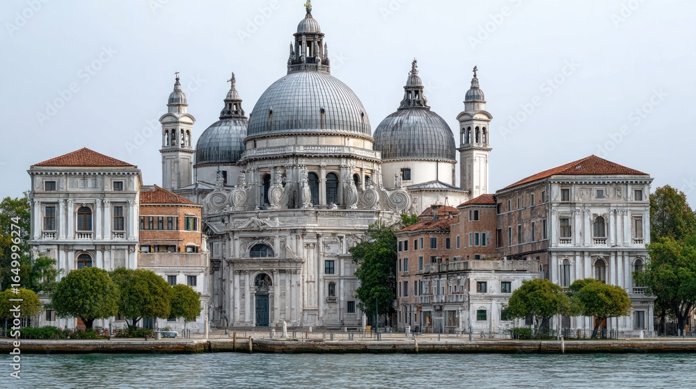 Obraz premium The majestic Basilica di Santa Maria della Salute in Venice, Italy, a stunning example of Baroque architecture