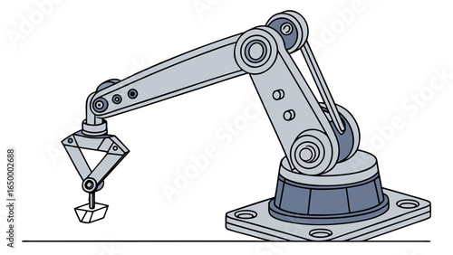 Industrial robot arm vector illustration for automation and manufacturing design element concept