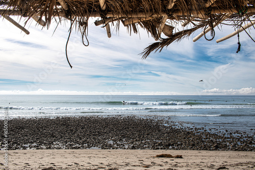 Surfing in a quite famous surfing spot in Trestles, California