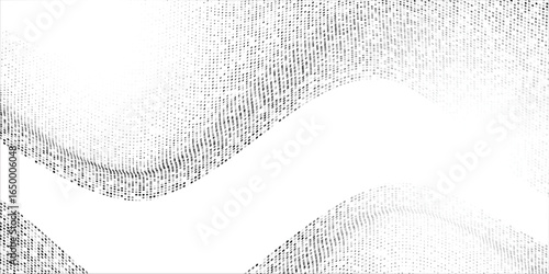 Grunge halftone gradient background. Faded grit noise texture. White and black sand wallpaper. Retro pixelated backdrop. Anime or manga style comic overlay. Vector graphic design textured template