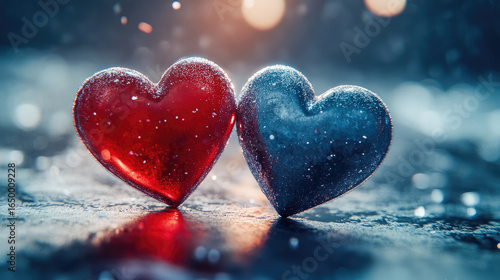 An illustration of two hearts symbolizing Mon Amour