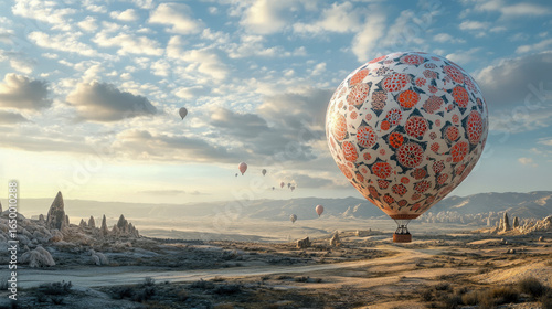 An imaginative hot air balloon design featuring unique patterns