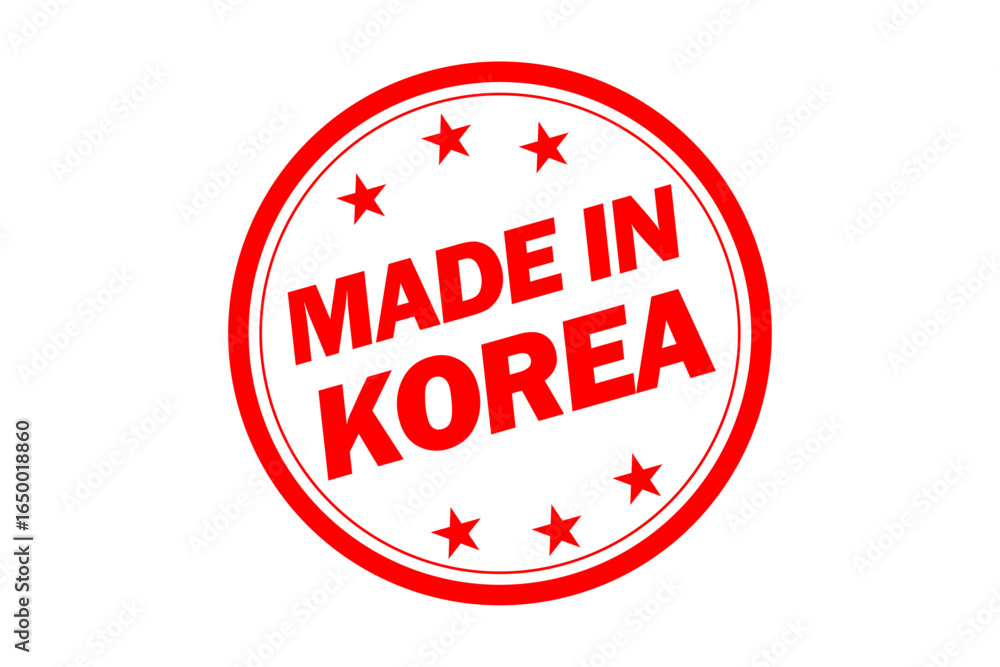 MADE IN KOREA - MADE IN KOREA text written on Red Rubber Stamp
MADE IN KOREA - MADE IN KOREA text written on Red Rubber Stamp
