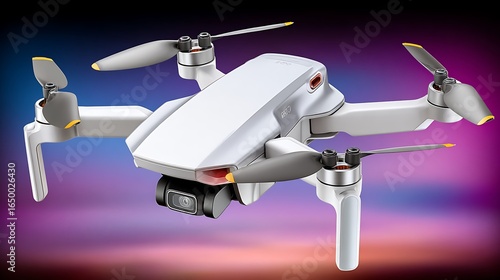 Aerial Drone with High-Resolution Camera in Vibrant Background