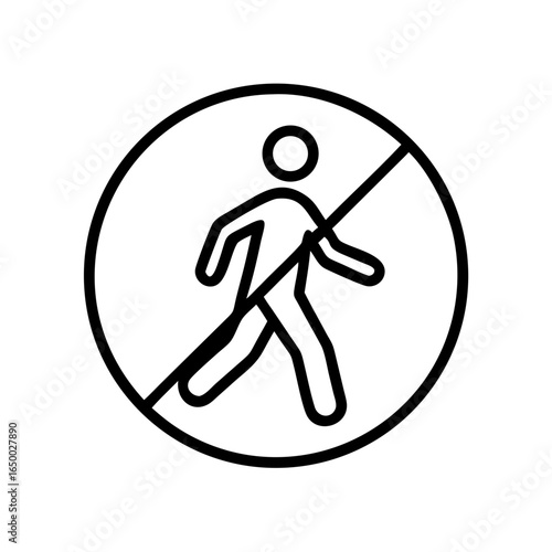 No Pedestrian Zone Sign