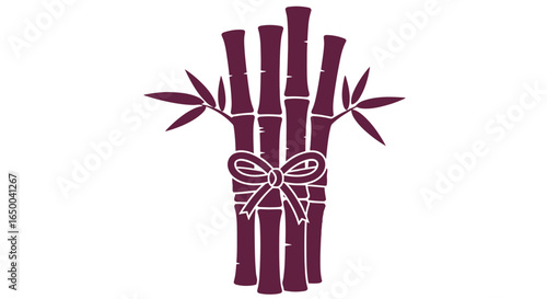 Lucky Bamboo Bundle Tied with Ribbon Decoration